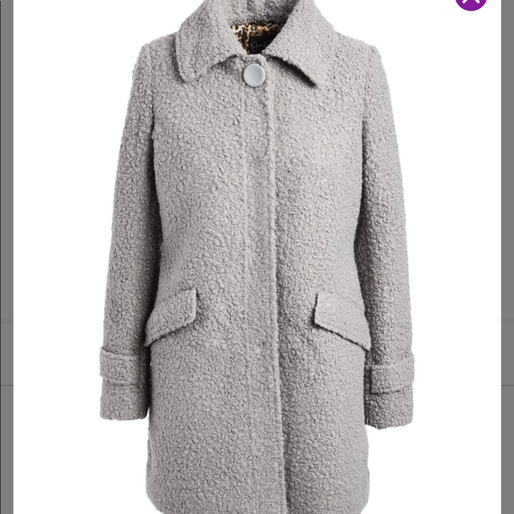 Jessica Simpson faux fur peacock - ice gray- NEW
